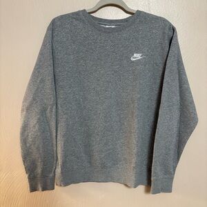 Nike Women's Crewneck Sweatshirt Classic Swoosh Gray Size XS‎